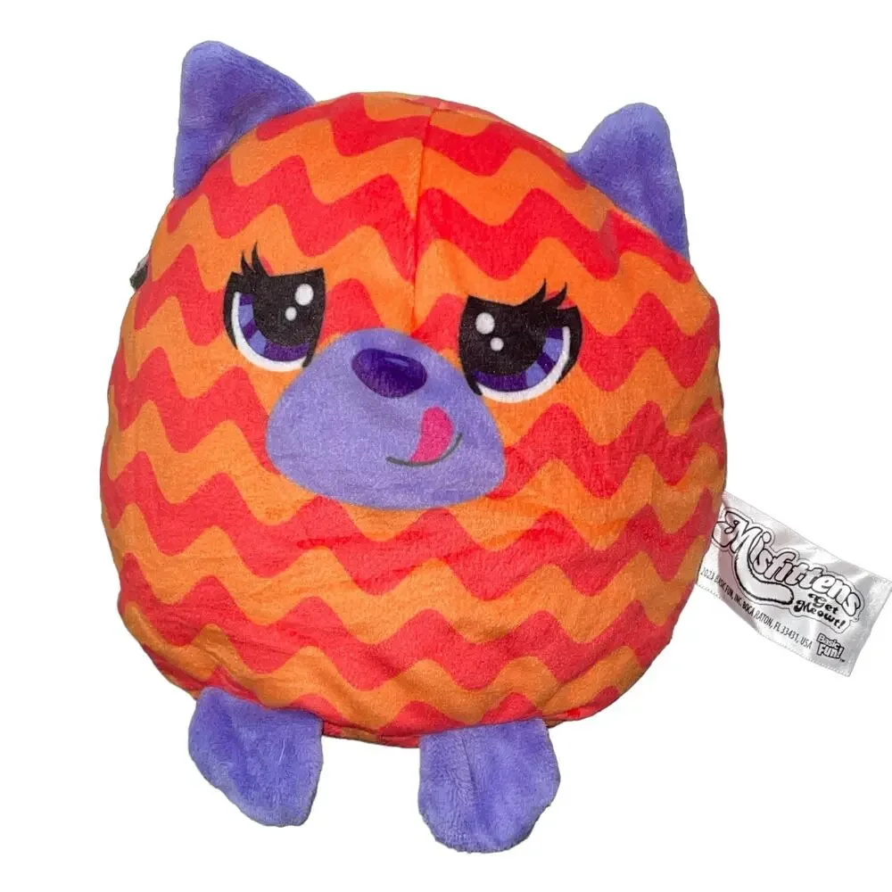 Misfittens Cat Plush Get Meowt of Here Orange Purple Stuffed Animal Kitten 9